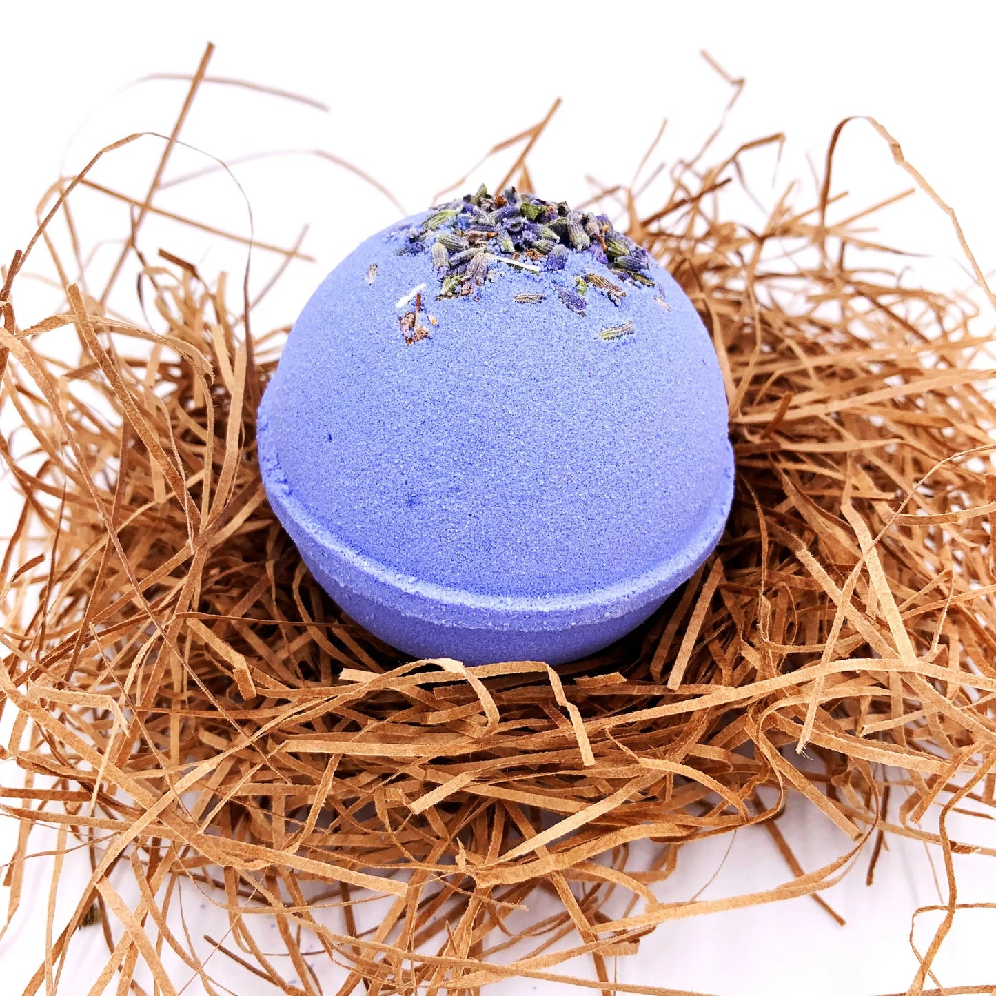 Lavender bath bomb with dry flowers
